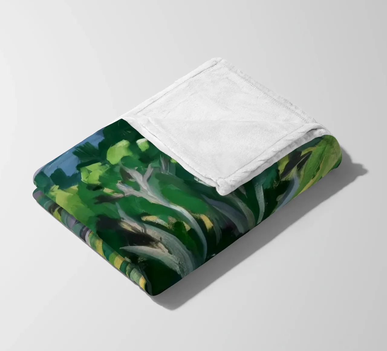 Verdant Valley Stream fleece blanket by Lush Essence