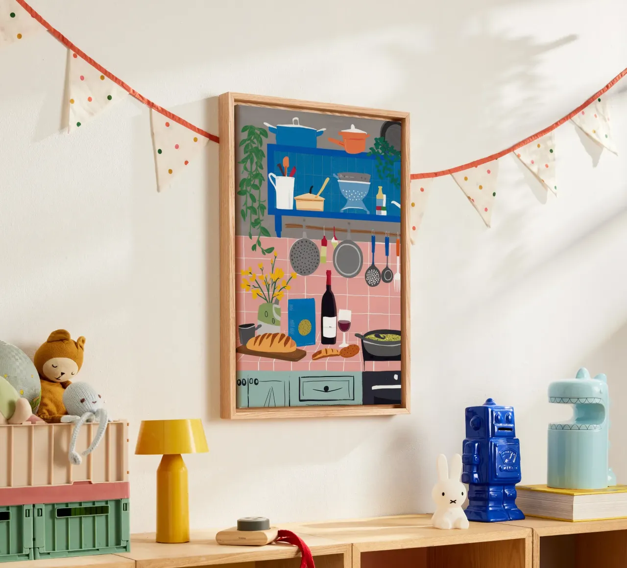 Storia di una cucina rustica tela con Cornice a cassetta da Moonlite Desire