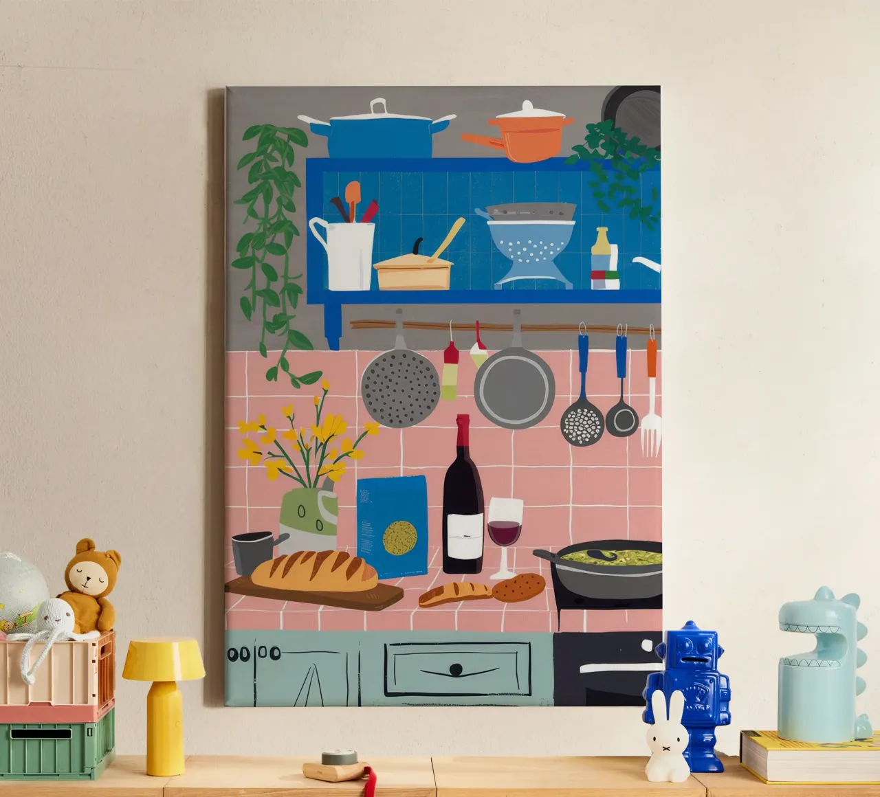 Storia di una cucina rustica tela con Cornice a cassetta da Moonlite Desire