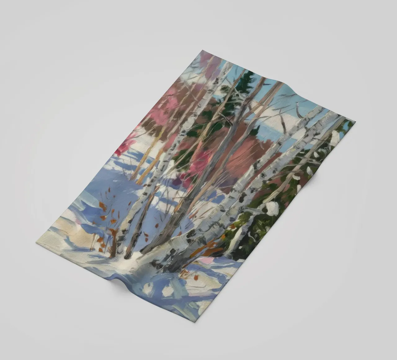 Birch Forest Snowfall beach towel by Lush Essence