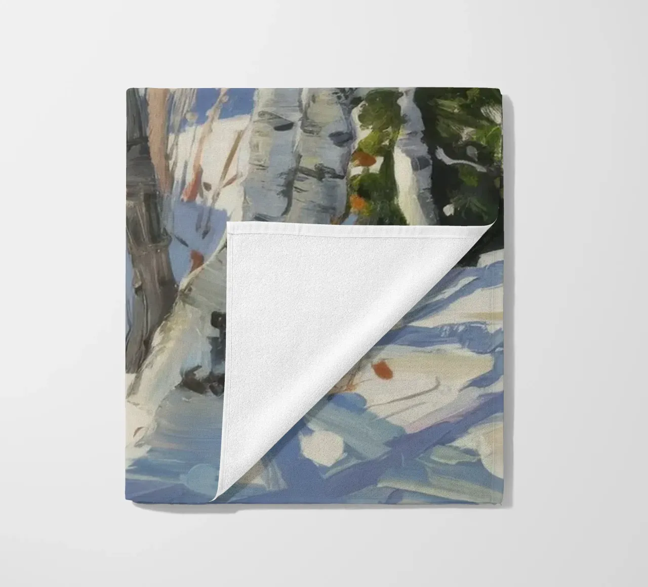 Birch Forest Snowfall beach towel by Lush Essence