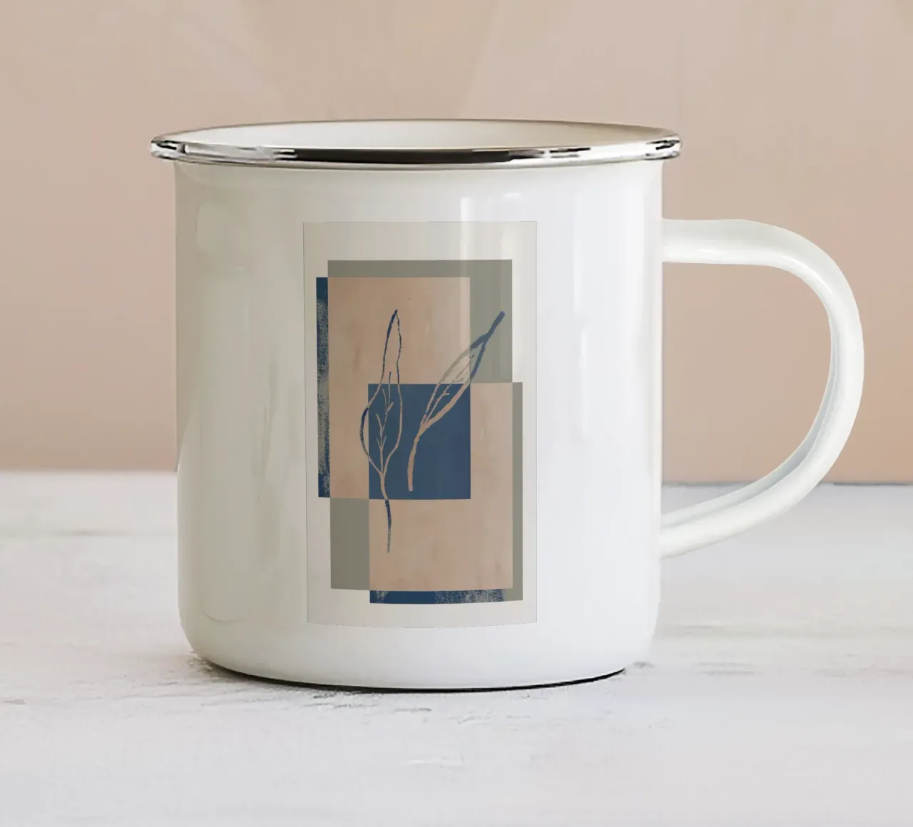 Framed Leafs tazza in smalto da treechild