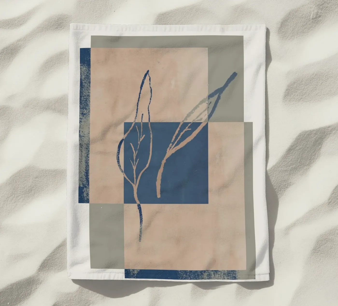 Framed Leafs serviette de plage de treechild