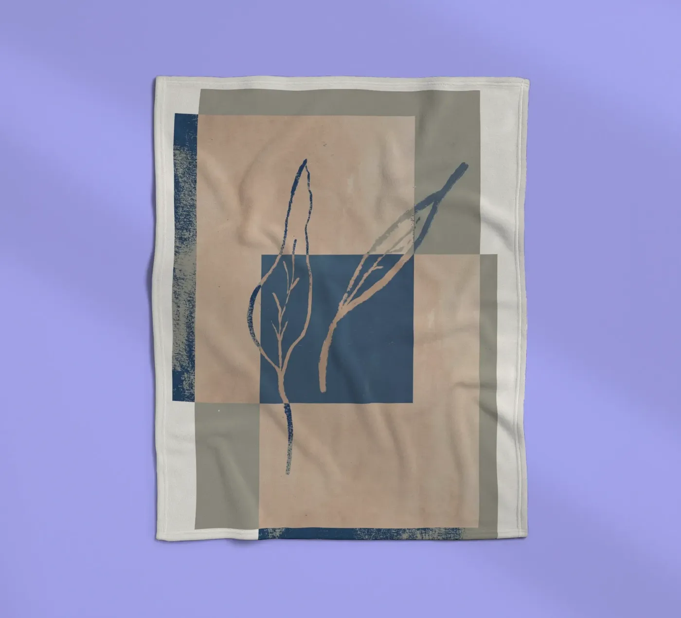 Framed Leafs Fleecedecke von treechild