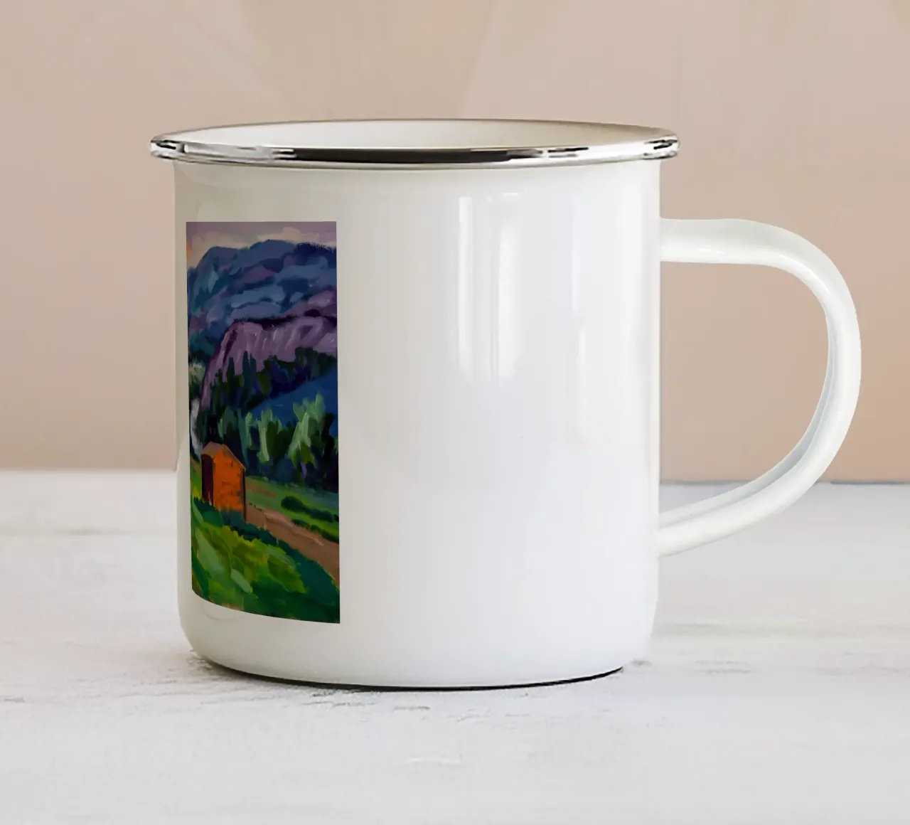 Tetto Rosso della Valle tazza in smalto da Radiance Landscape