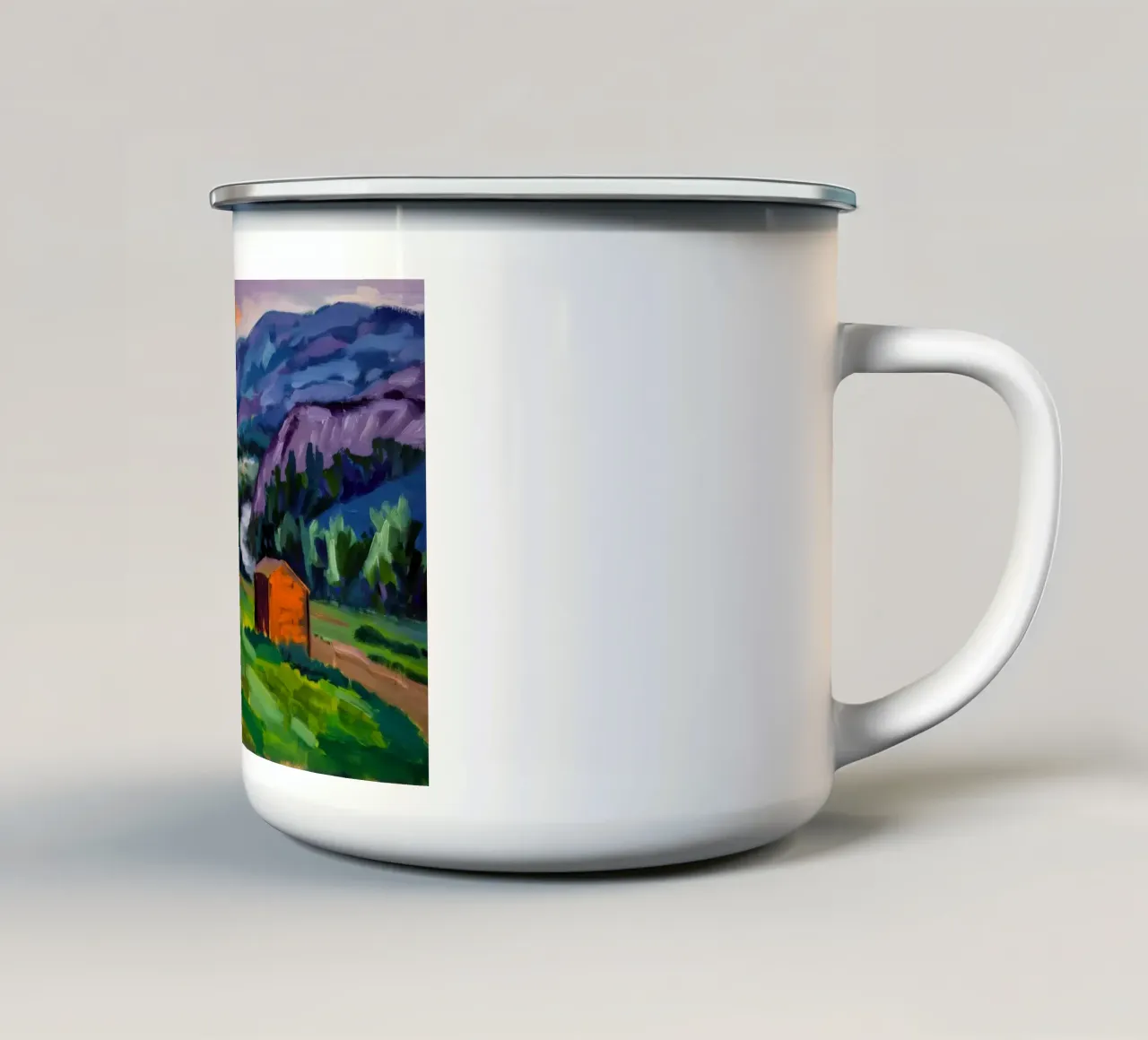 Tetto Rosso della Valle tazza in smalto da Radiance Landscape