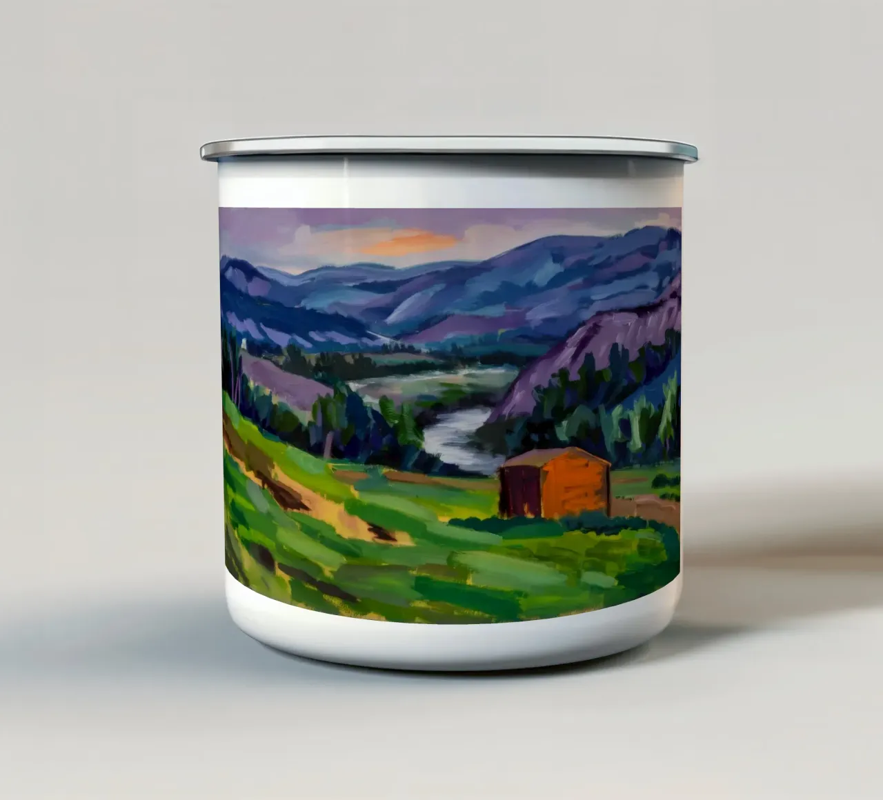 Tetto Rosso della Valle tazza in smalto da Radiance Landscape