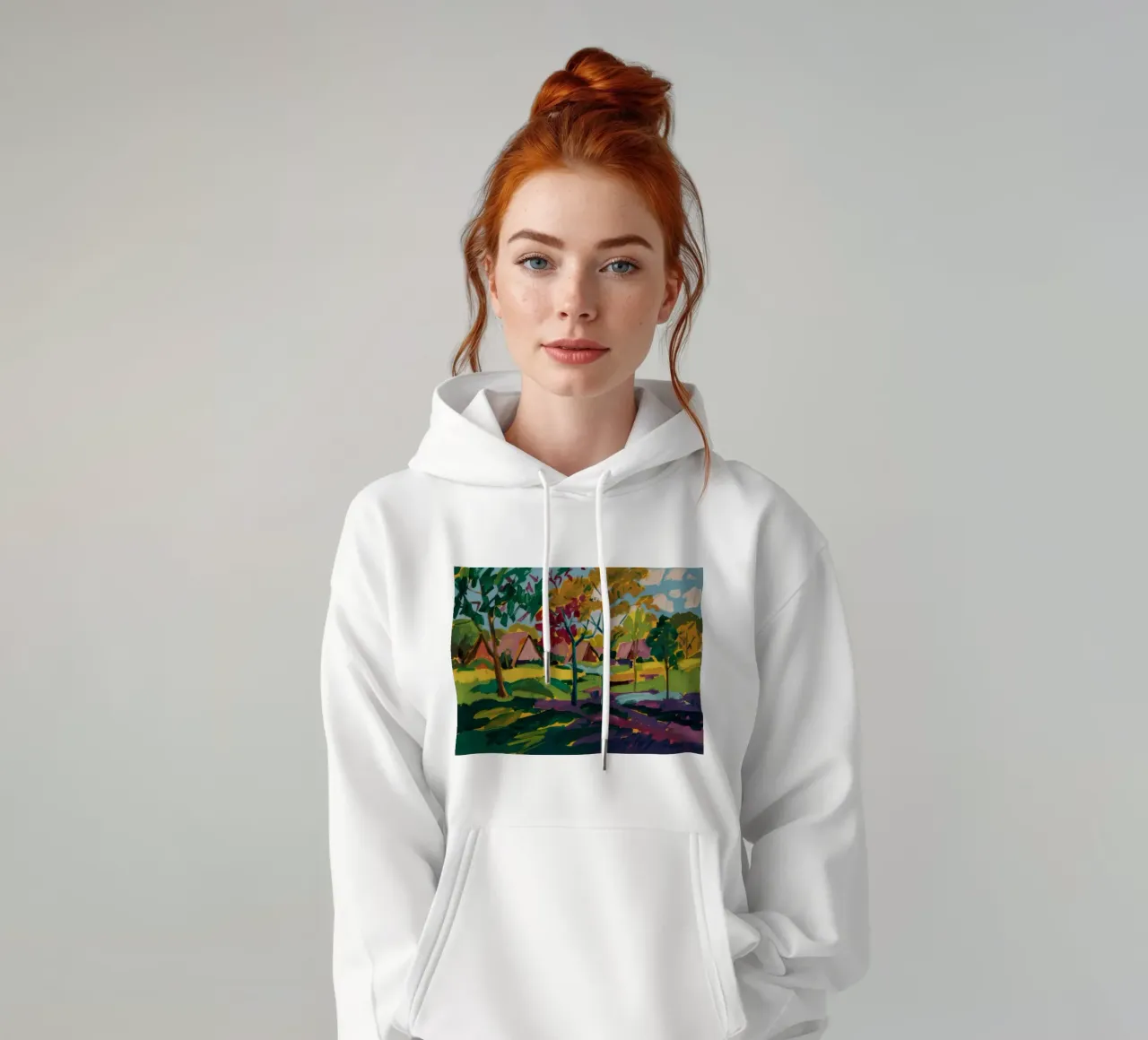 Geometria degli alberi d'autunno felpa con cappuccio da Radiance Landscape