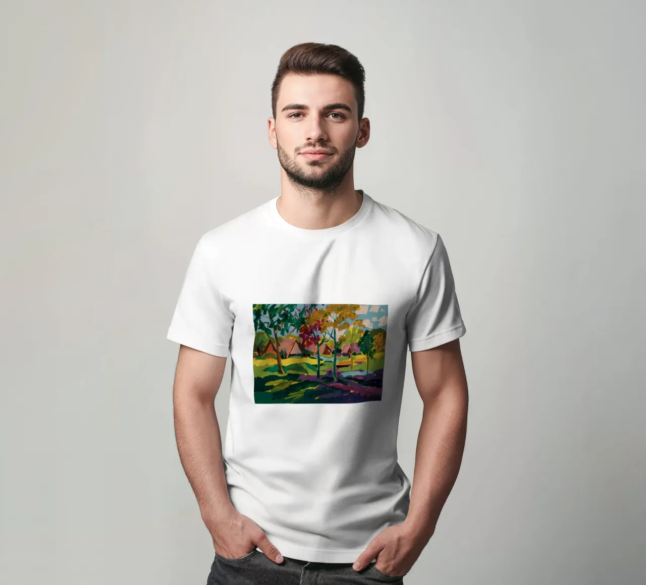 Geometria degli alberi d'autunno t-shirt da Radiance Landscape