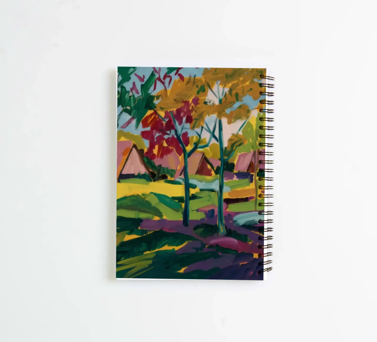 Autumn Treeline Geometry spiral notebook by Radiance Landscape