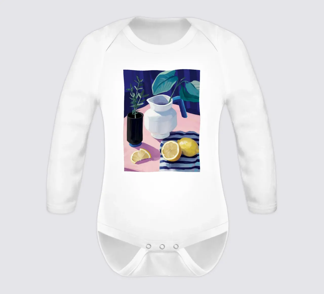Lemon Pitcher Light long-sleeve baby romper by Moonlite Desire