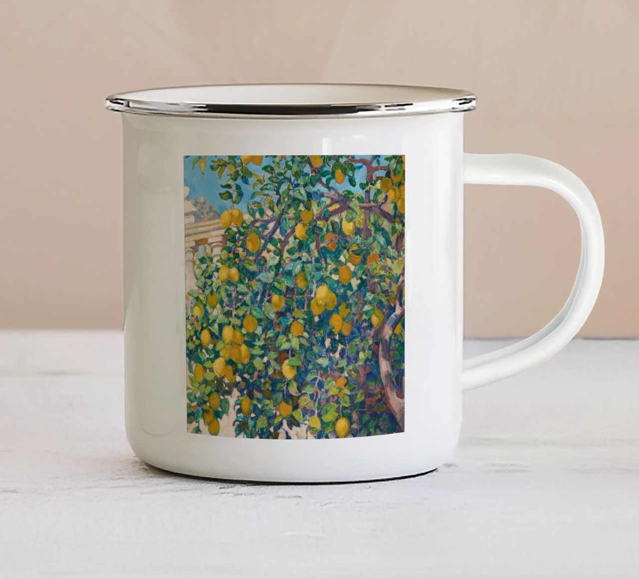 Alberi di limone a La Mortola - Theo van Rysselberghe tazza in smalto da Lucypants