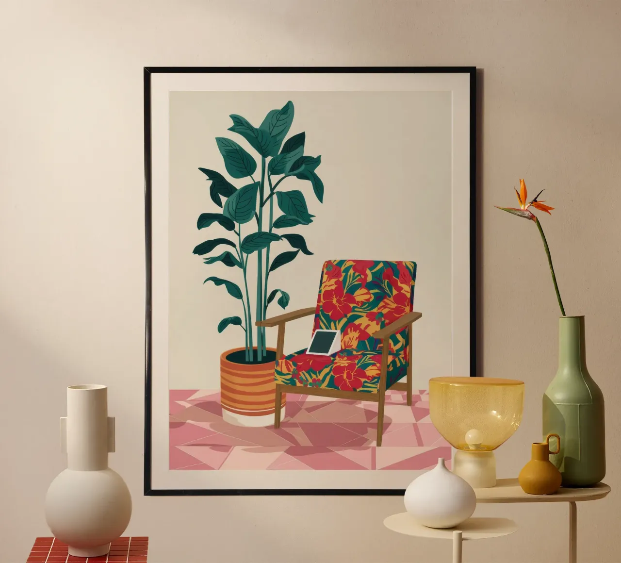 Poltrona Jungle Nook poster con telaio in plastica da Moonlite Desire