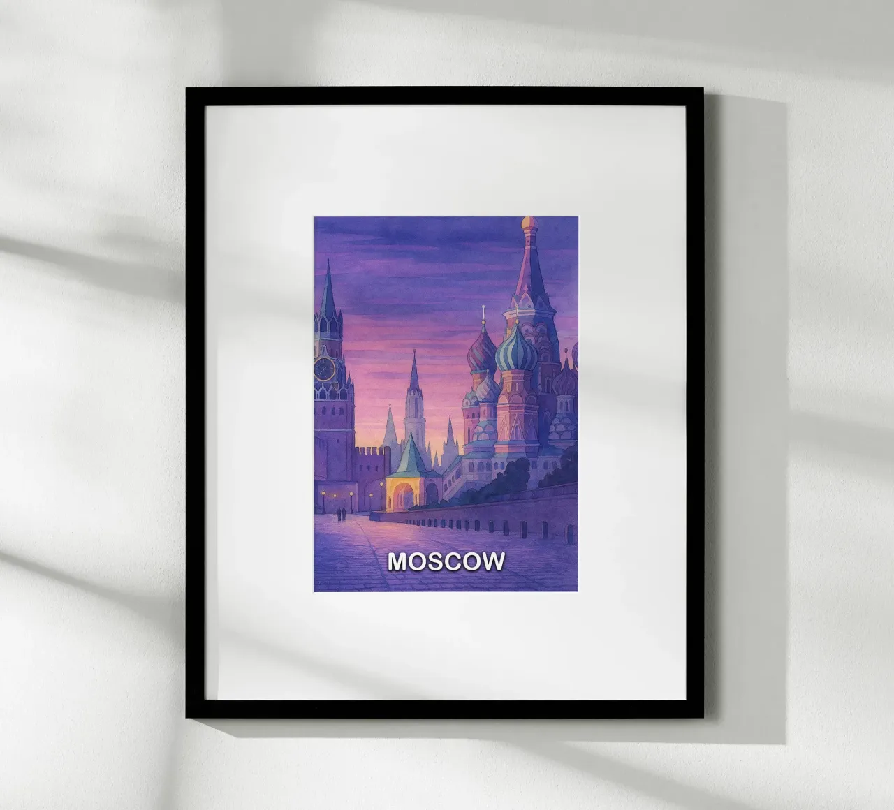 Mosca città pittura ilustrazione poster con telaio in alluminio da Allghaniz