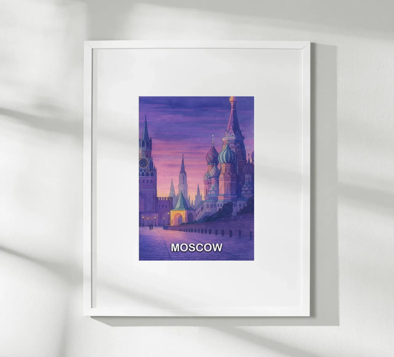 Mosca città pittura ilustrazione poster con telaio in alluminio da Allghaniz