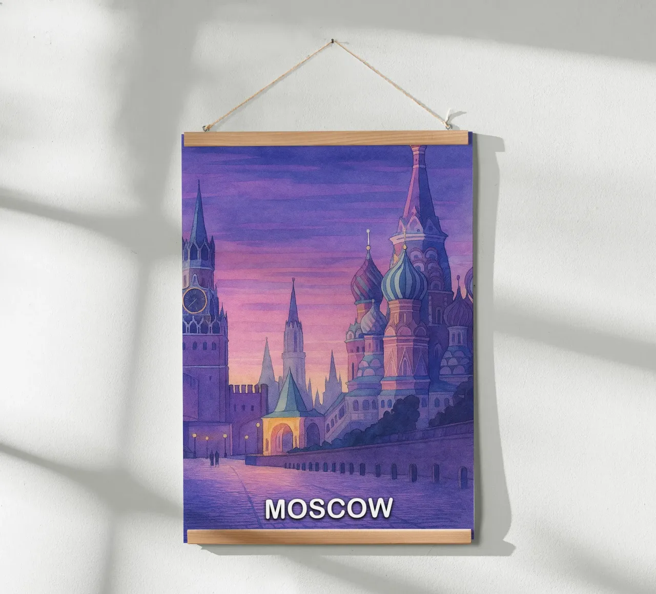 Mosca città pittura ilustrazione poster con telaio in alluminio da Allghaniz