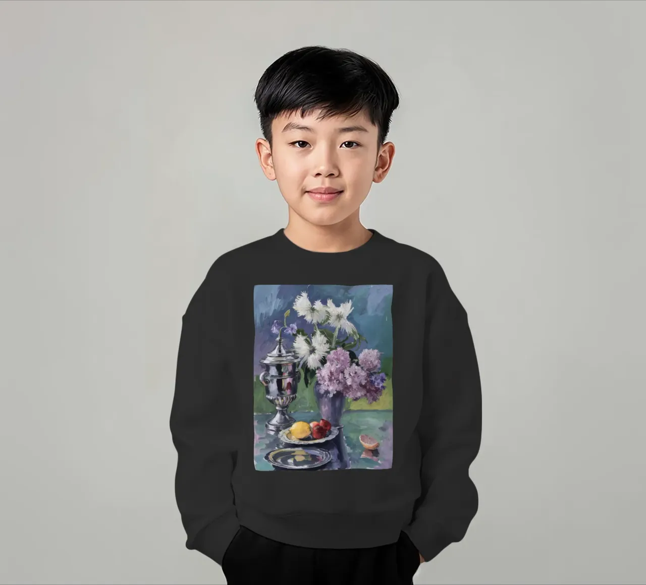 Lillà in brocca d'argento felpa bambino da Radiance Landscape