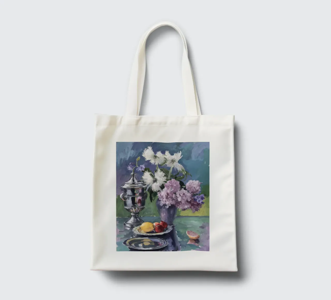 Lillà in brocca d'argento borsa in juta da Radiance Landscape