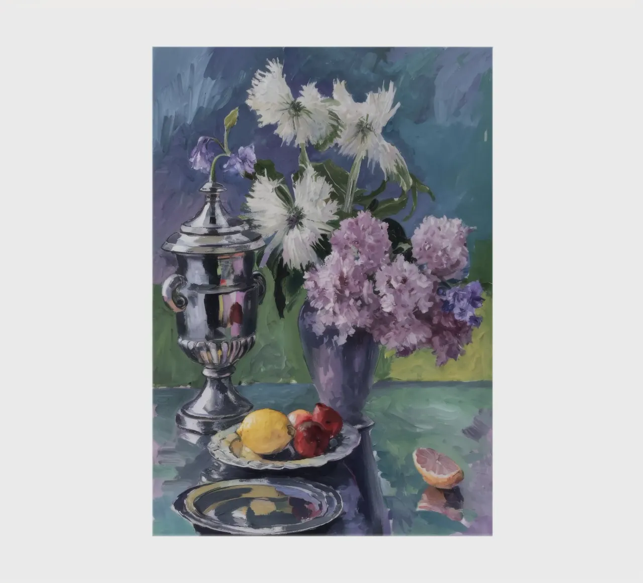 Lillà in brocca d'argento diario da Radiance Landscape