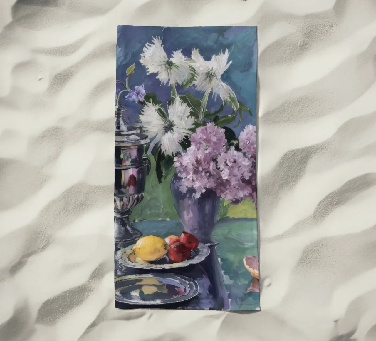 Lillà in brocca d'argento telo mare da Radiance Landscape