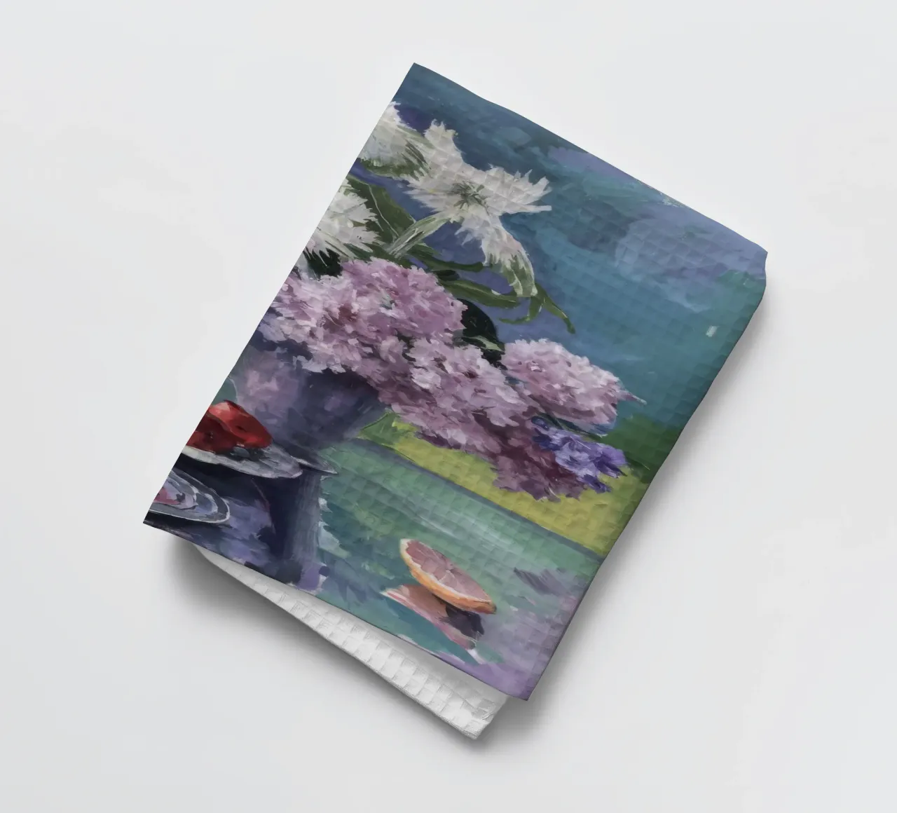 Lillà in brocca d'argento canovaccio da cucina da Radiance Landscape