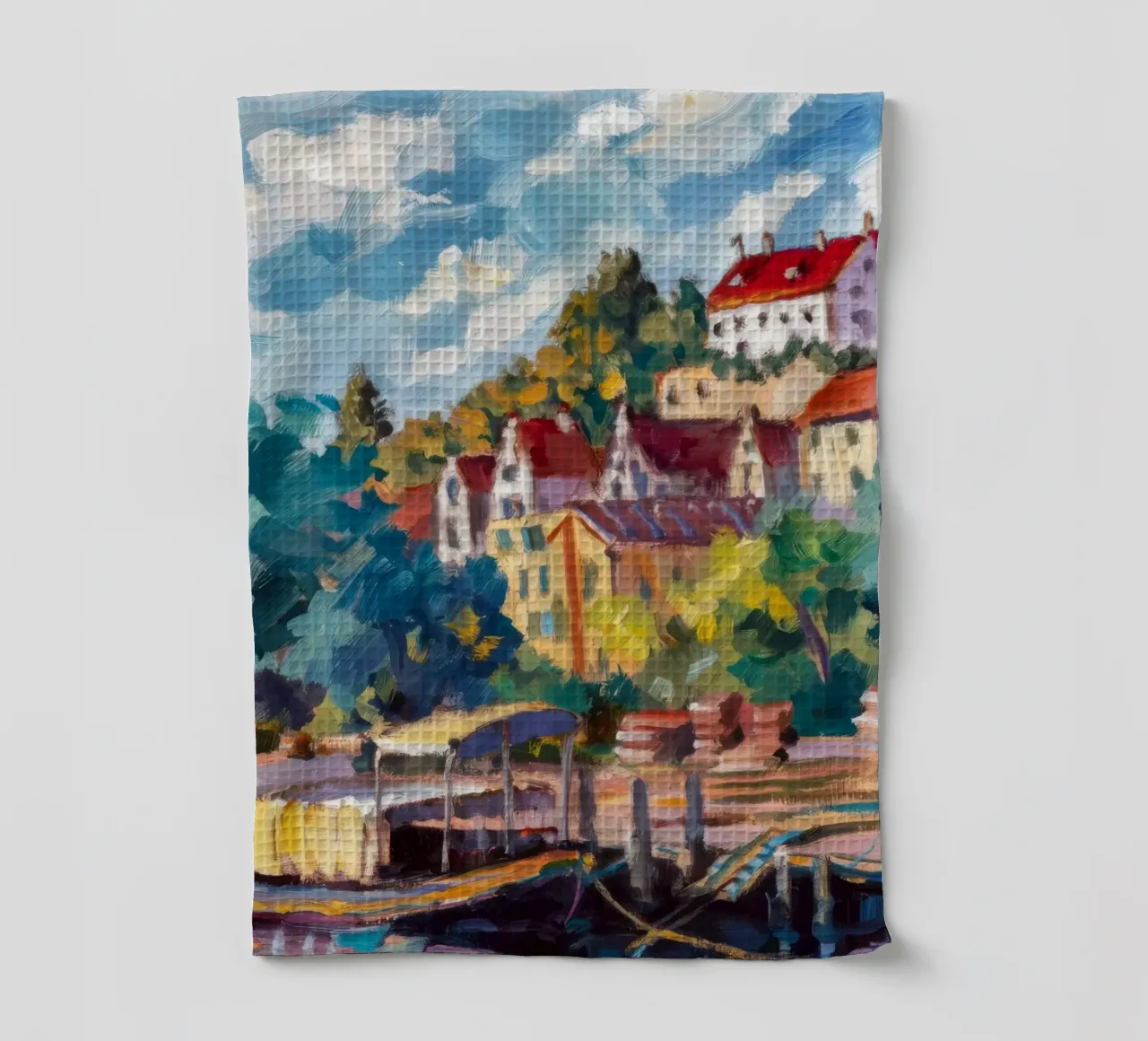 Hilltop villa Riviera theedoek van Lush Essence