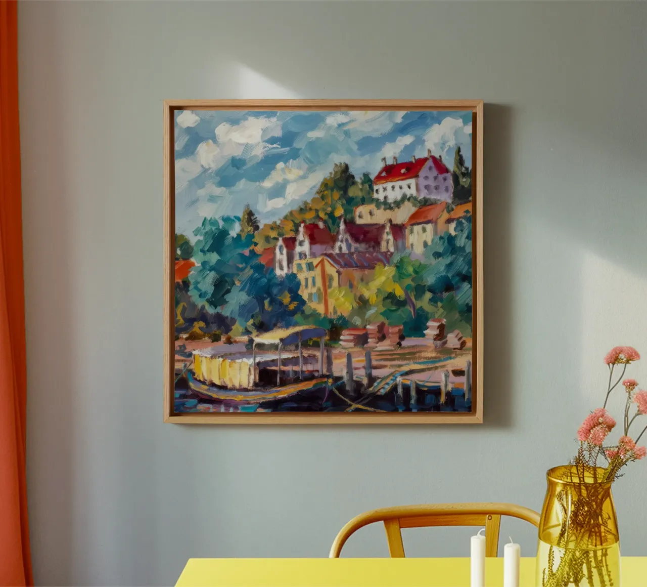 Hilltop Villa Riviera canvas by Lush Essence