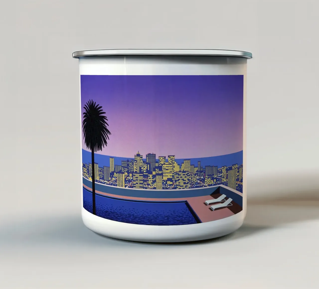 Hiroshi Nagai alla Sky Pool Night tazza in smalto da Giox Store Legendary