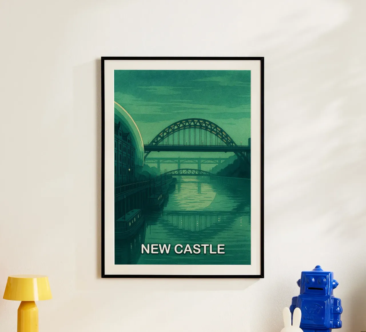 ilustrazione pittorica della città di new castle poster da Allghaniz