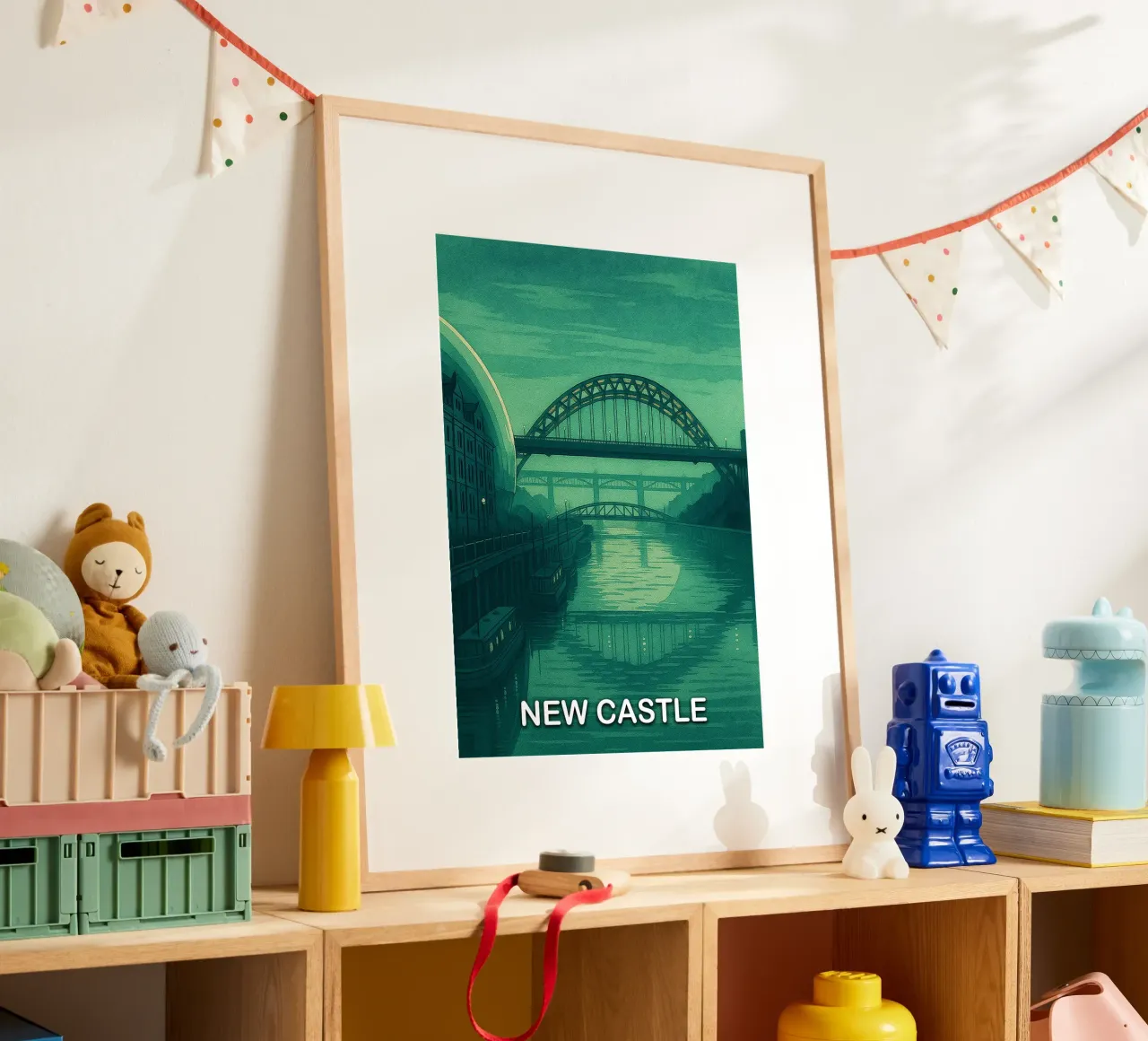 ilustrazione pittorica della città di new castle poster da Allghaniz