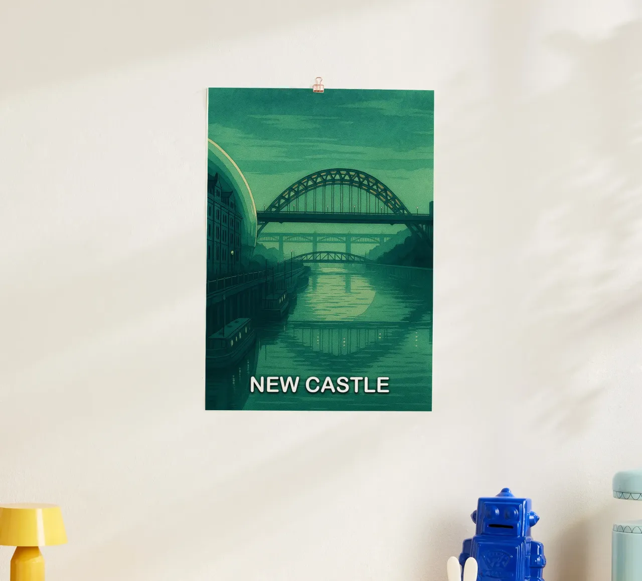ilustrazione pittorica della città di new castle poster da Allghaniz