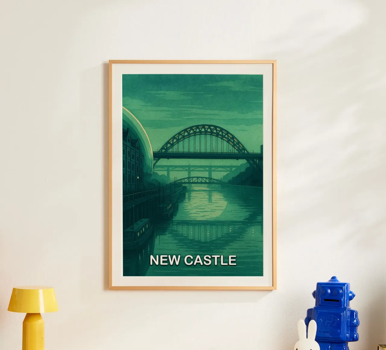 ilustrazione pittorica della città di new castle poster da Allghaniz