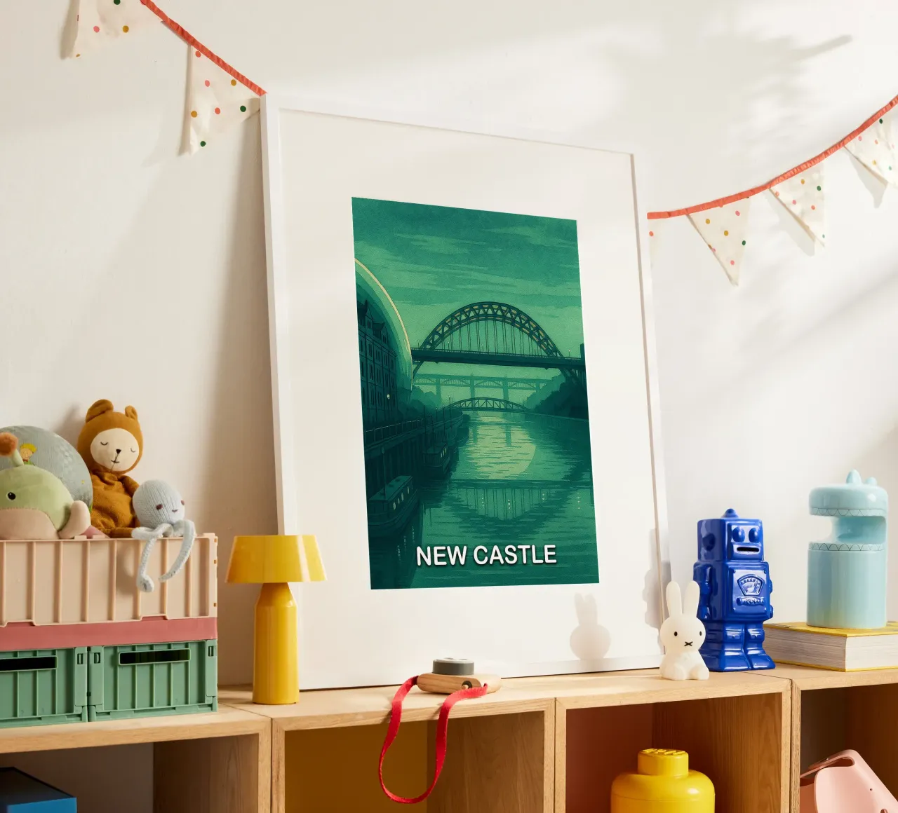 ilustrazione pittorica della città di new castle poster da Allghaniz