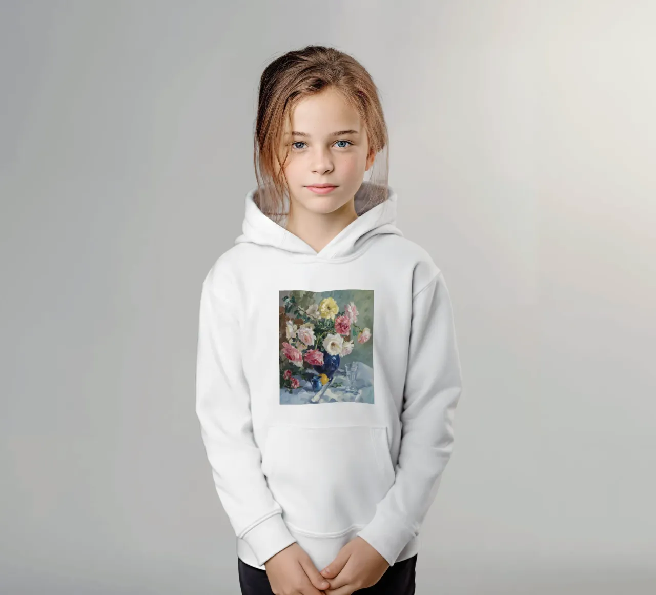 Vaso di rose azzurre felpa bambino con cappuccio da Radiance Landscape