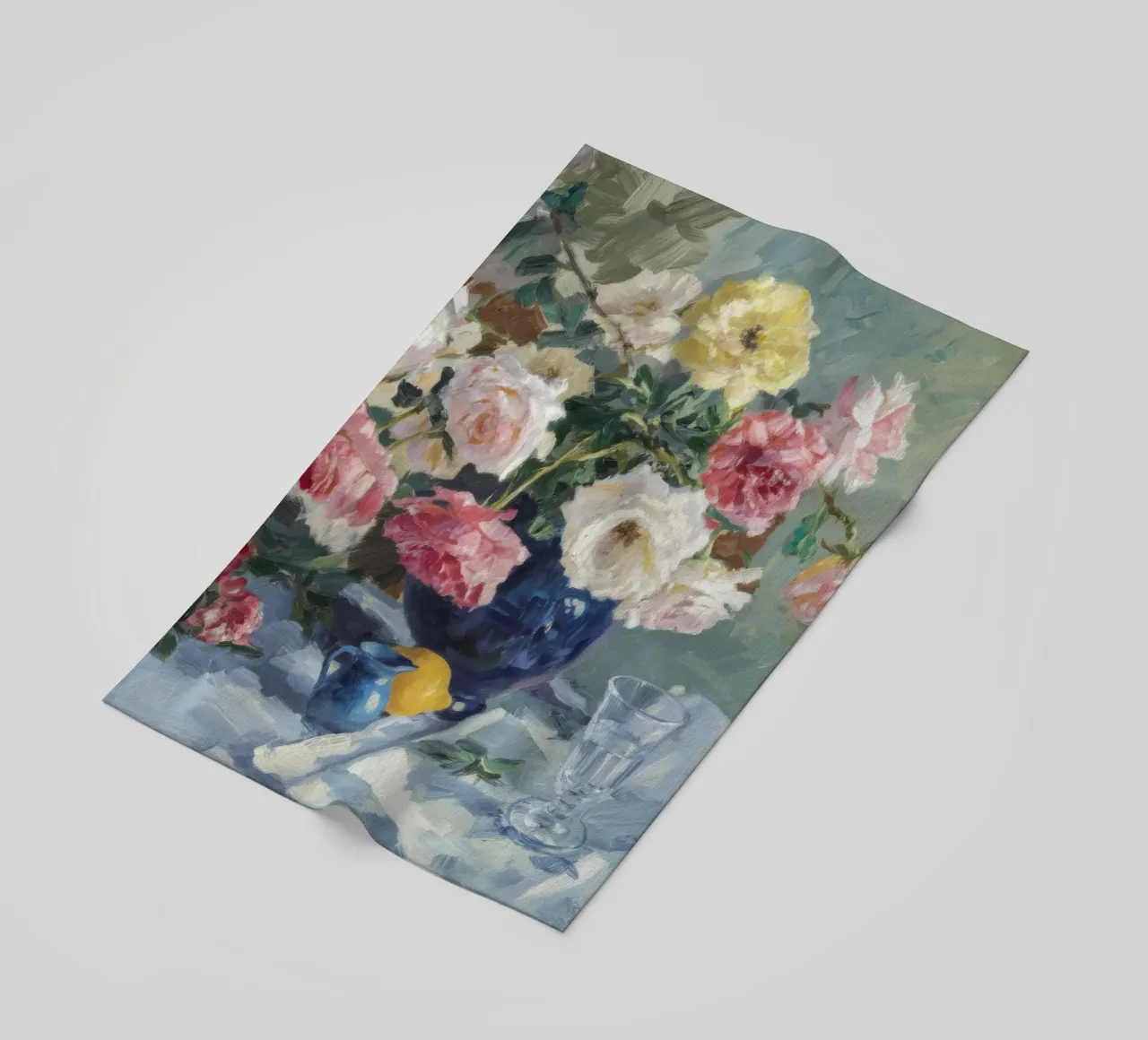 Vaso di rose azzurre telo mare da Radiance Landscape