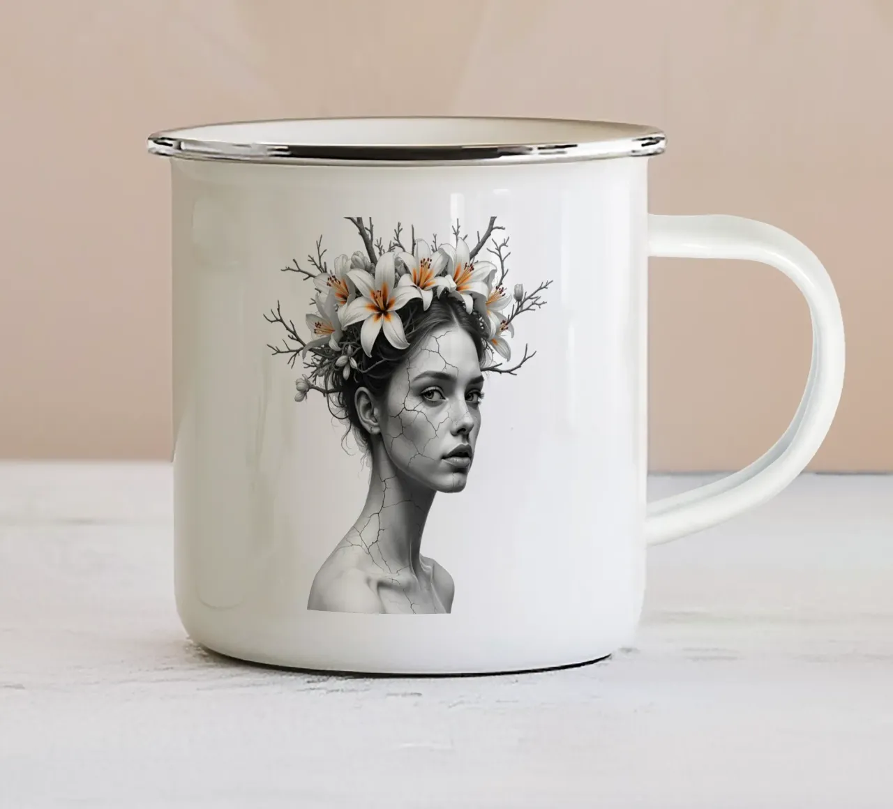 Ribellione in fiore tazza in smalto da Dustlight Atelier