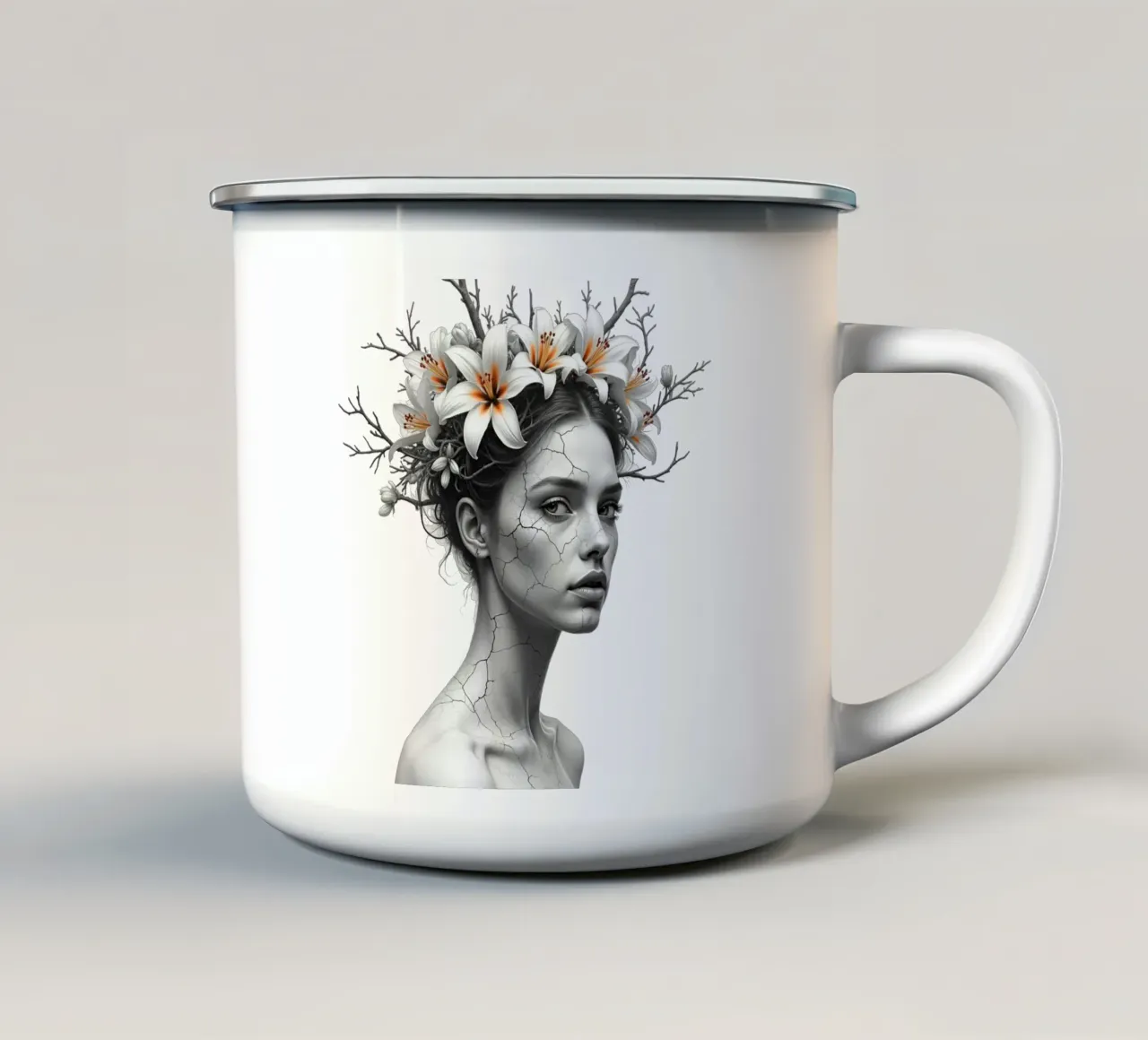 Ribellione in fiore tazza in smalto da Dustlight Atelier