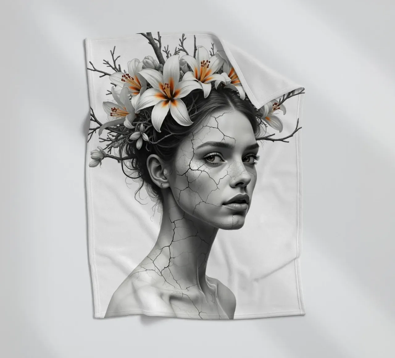 Ribellione in fiore coperta in pile da Dustlight Atelier