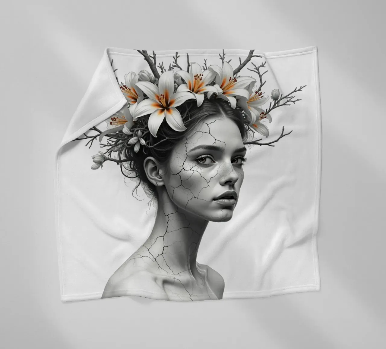 Ribellione in fiore coperta in pile da Dustlight Atelier