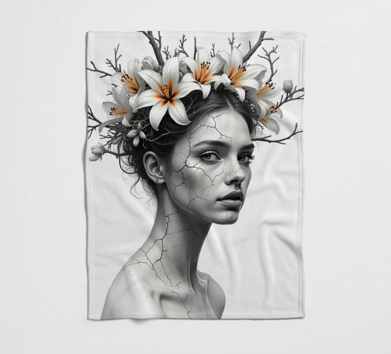 Ribellione in fiore coperta in pile da Dustlight Atelier