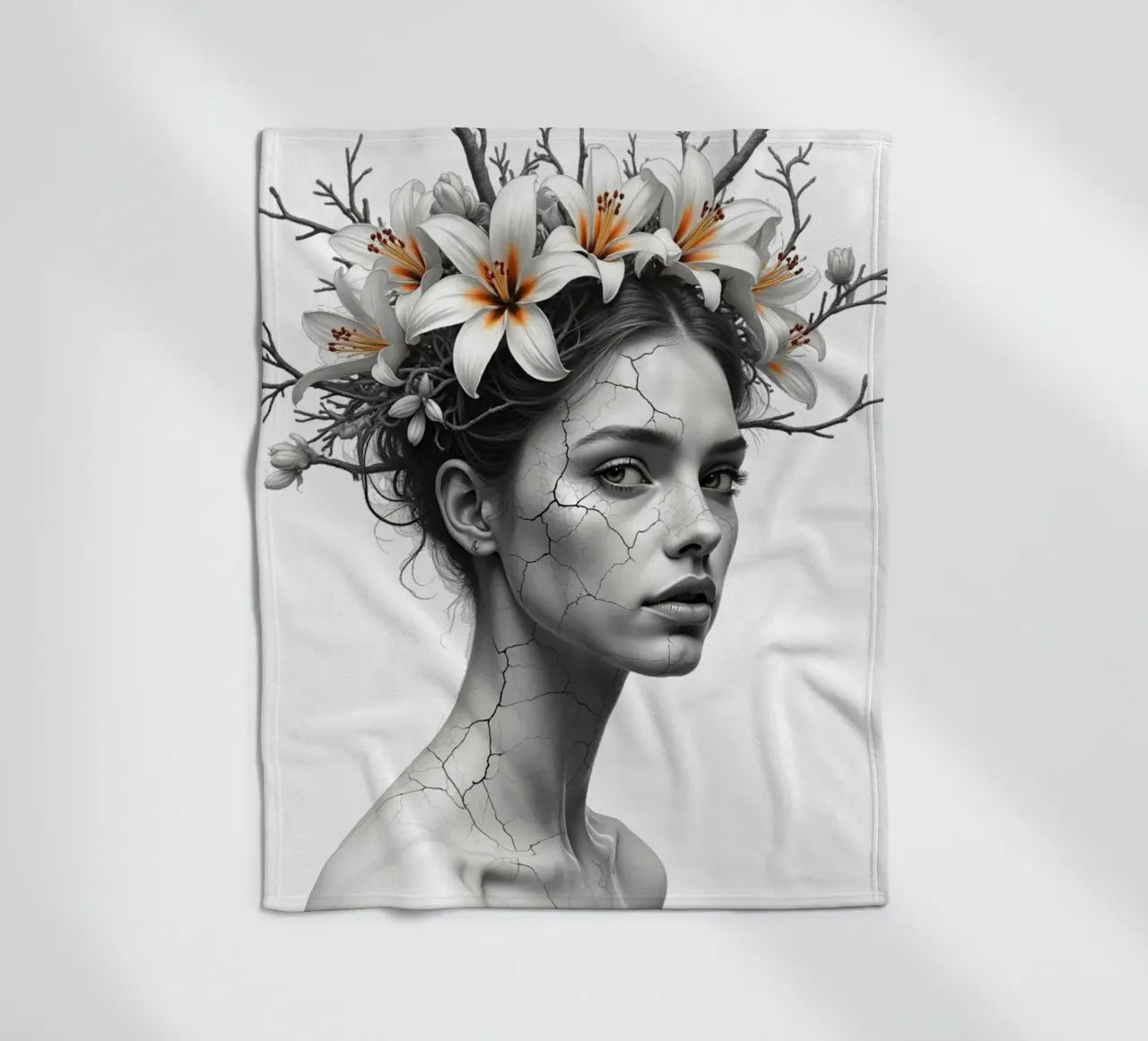 Ribellione in fiore coperta in pile da Dustlight Atelier