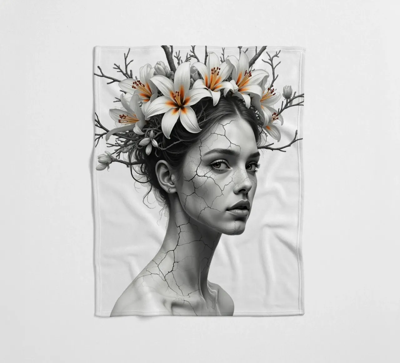 Ribellione in fiore coperta in pile da Dustlight Atelier