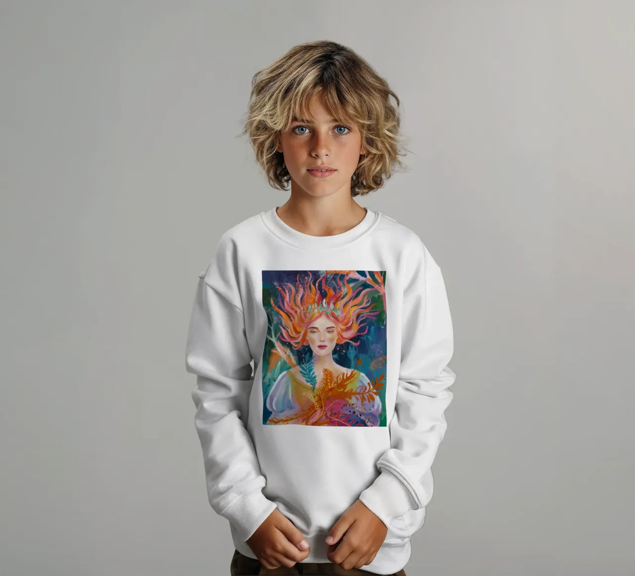 Mirada de penacho de fénix sudadera para niño de Vivid Reverie