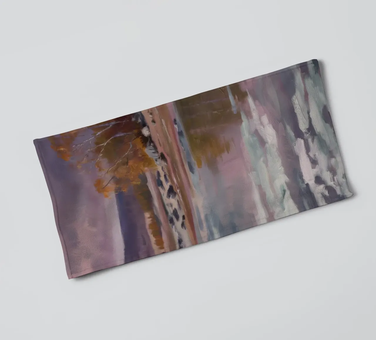 Frozen Lake Twilight towel by Radiance Landscape