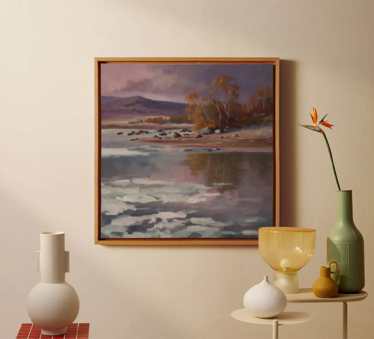 Bevroren meer schemering canvas van Radiance Landscape