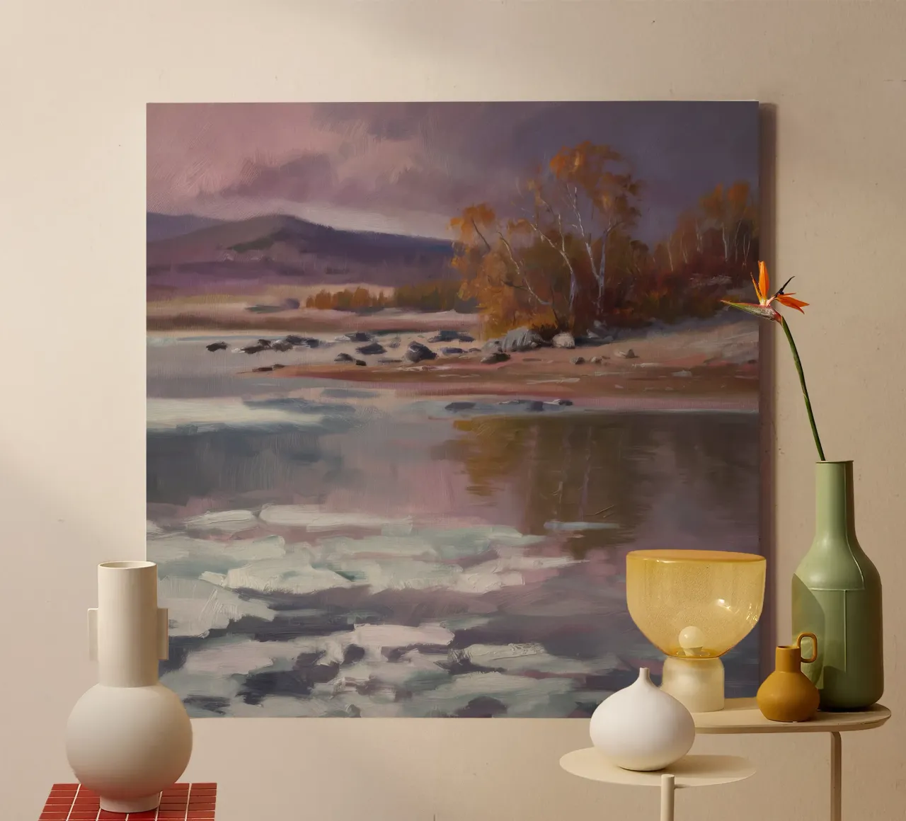 Bevroren meer schemering canvas van Radiance Landscape