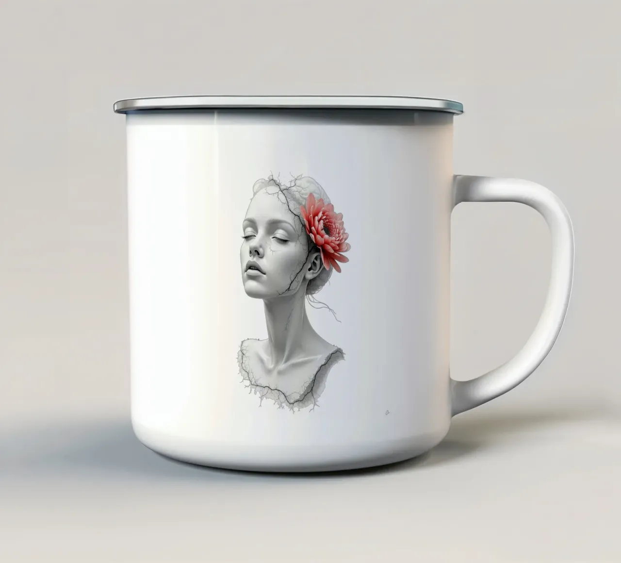 L'efflorescence silencieuse mug en émail de Dustlight Atelier