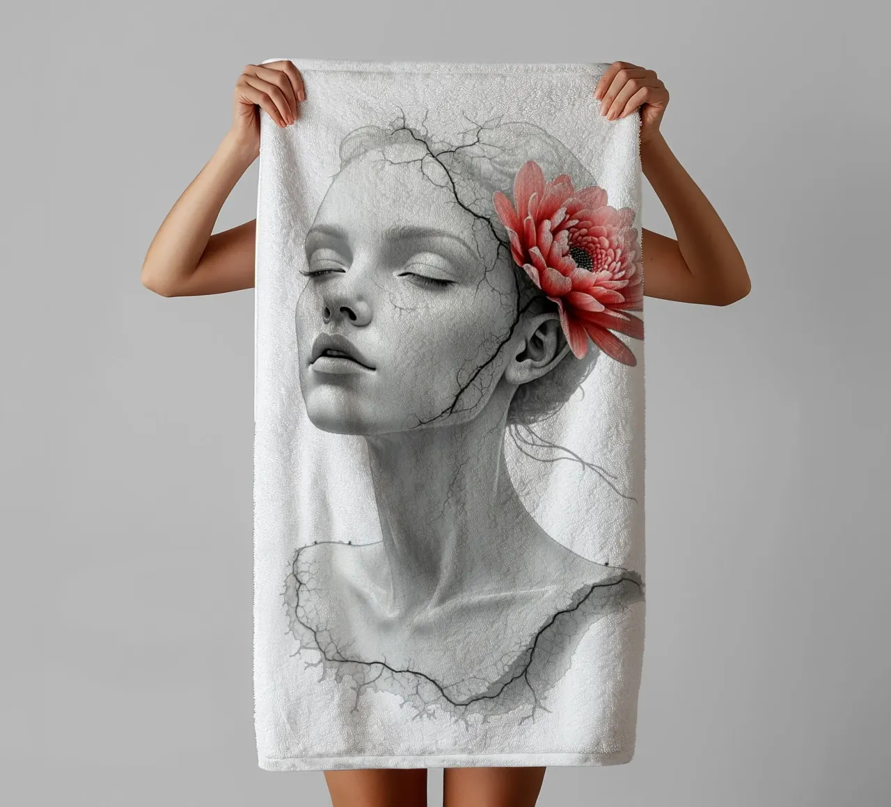 L'efflorescence silencieuse serviette de bain de Dustlight Atelier
