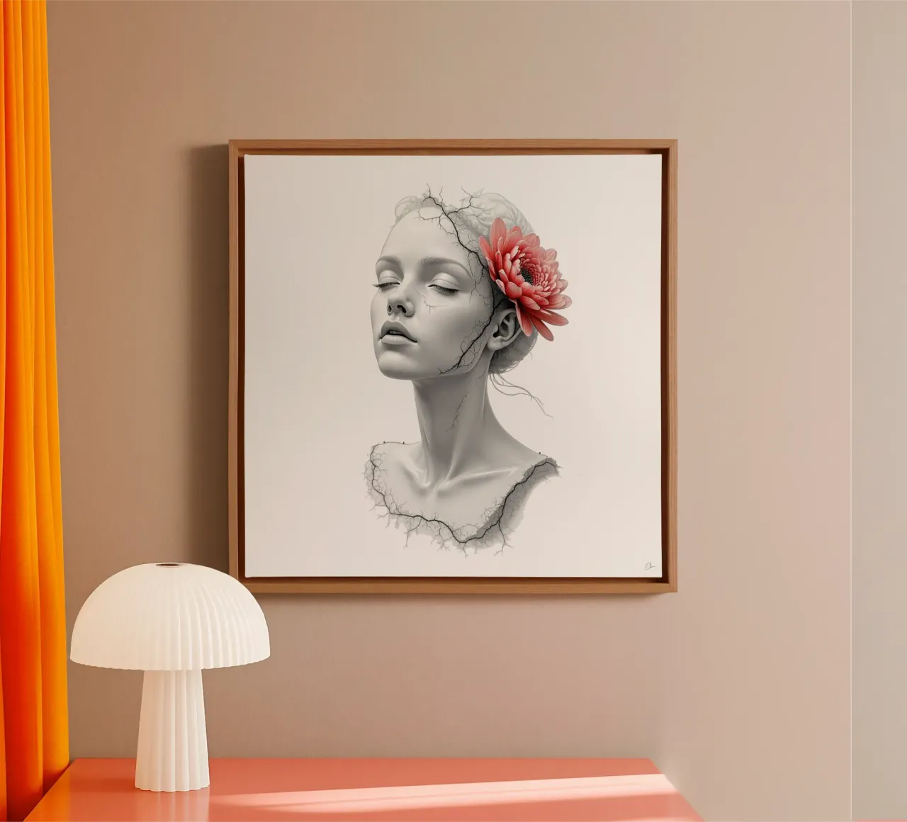Silent Bloom canvas with Floater frame by Dustlight Atelier