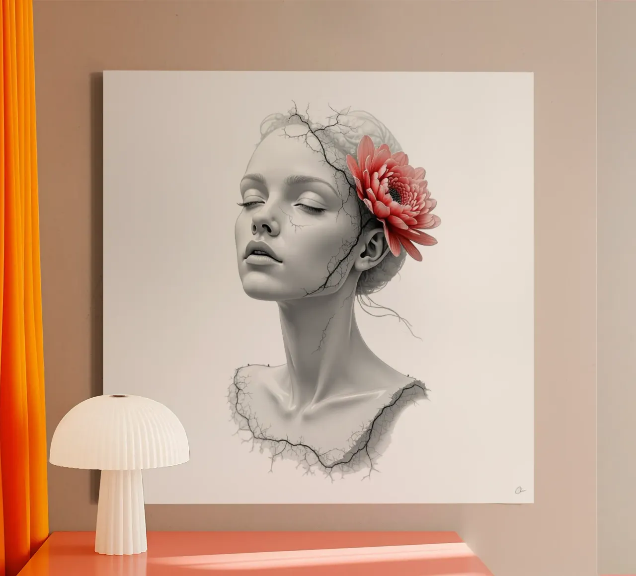 Silent Bloom canvas with Floater frame by Dustlight Atelier